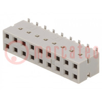 Socket; PCB to PCB; female; Dubox®; 2.54mm; PIN: 18; SMT; Layout: 2x9