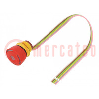 Interruptor: de emergencia; 22mm; Pos.estab: 2; NC + NA; rojo; LED