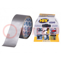 Tape: duct; W: 48mm; L: 5m; Thk: 0.3mm; silver; natural rubber