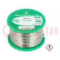 Soldering wire; Sn97Ag3; 0.5mm; 100g; lead free; reel; 221°C