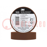 Tape: electrical insulating; W: 19mm; L: 20m; Thk: 0.127mm; brown