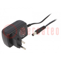 Power supply: switching; mains,plug; 12VDC; 1A; 12W; Plug: EU; 83.3%