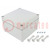 Enclosure: multipurpose; X: 188mm; Y: 188mm; Z: 130mm; SOLID; ABS