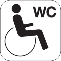 Piktogramm - Rollstuhlfahrer, WC, Schwarz, 30 x 30 cm, PVC-Folie, Selbstklebend