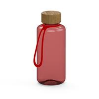 Artikelbild Trinkflasche "Natural", 1,0 l, inkl. Strap, transparent-rot/rot