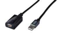 Digitus 10m USB 2.0 Repeater Cable USB kábel USB A Fekete