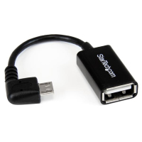 StarTech.com Cavo Adattatore micro USB a USB femmina angolato a destra OTG da viaggio 12cm M/F - Nero
