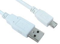 Cables Direct USB A - USB B 1.8m USB cable USB 2.0 Micro-USB B White