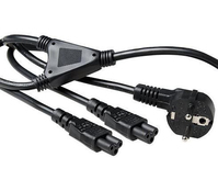 Microconnect PE010818-SPLIT kabel zasilające Czarny 1,8 m CEE7/7 Łącznik 2 x C5