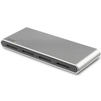 StarTech.com 4SD4FCRU31C czytnik kart USB 3.2 Gen 1 (3.1 Gen 1) Type-C Czarny, Srebrny