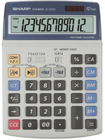 Sharp EL2125C calculatrice Bureau Calculatrice financière Noir, Bleu, Gris