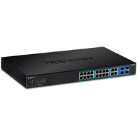 Trendnet TPE-1620WSF łącza sieciowe Zarządzany L2/L3 Gigabit Ethernet (10/100/1000) Obsługa PoE 1U Czarny