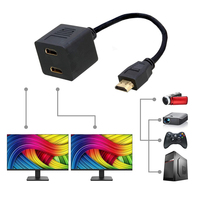 Techly 0.3m HDMI - 2x HDMI M/F HDMI-Kabel 0,3 m HDMI Typ A (Standard) 2 x HDMI Type A (Standard) Schwarz