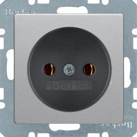 Berker 6161036084 Steckdose Aluminium, Schwarz