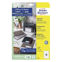 Avery 6123 etiket Rechthoek Permanent Wit 120 stuk(s)