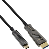 InLine USB Display AOC Cable, USB-C male to HDMI male (DP Alt Mode), 15m