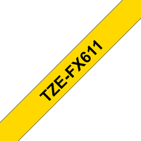 Brother TZE-FX611 labelprinter-tape Zwart op geel