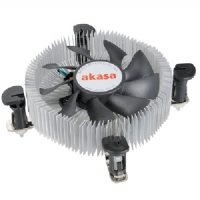 Akasa AK-CCE-7106HP système de refroidissement d’ordinateur Processeur Refroidisseur Noir, Argent