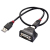 Brainboxes US-159 tussenstuk voor kabels DB9 USB A Zwart