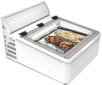 Nordcap Auftisch-Vitrine MINI CREAM 3V LED CP steckerfertig, statische Kühlung
