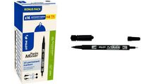 PILOT Marqueur permanent Twin Marker, BONUS PACK, noir (5045522)