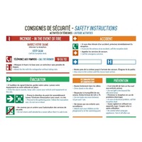 Consignes de sécurité activités extérieures en Anglais et Français