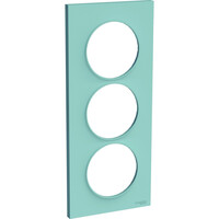 Odace Styl - plaque 3 postes - bleu cian - entraxe 57mm vertical (S520716C)