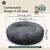 BLUZELLE Orthopedic Dog Bed for Small Dogs & Cats, 20" Donut Dog Bed Memory Foam Washable, Round Plush Dog Pillow Fluffy Cat Bed Cat Pillow, Calming Pet Mat No-Skid Dark Grey