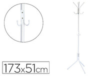 Perchero metalico q-connect blanco 8 colgadores 173x51 cm