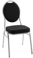 Bankett-Stuhl; 44.5x59x92 cm (BxTxH); Sitz schwarz, Gestell silber; 4 Stk/Pck