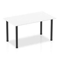 Dynamic Impulse 1400mm Straight Table White Top Black Post Leg BF00372