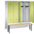 CLASSIC Garderobenschrank mit vorgebauter Sitzbank, zueinander schlagende Türen