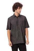 Chef Works Unisex Detroit Denim Shirt in Black - Cotton - Short Sleeve - L