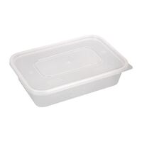 Nisbets Premium Takeaway Food Containers with Lid - Clear Plastic - 500ml / 18oz