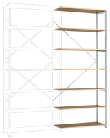 Breitfach-Steckregal Anbauregal mit 7 Holzverbundböden, HxBxT = 3000 x 1250 x 1000 mm | RPK1733.7035