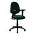 Three lever operator office chair, with adjustable arms, green