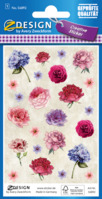 Deko Sticker, Papier, Blumen, mehrfarbig, 24 Aufkleber