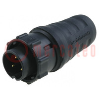 Connector: circular; EN3; plug; male; soldering; for cable; PIN: 3