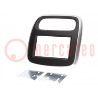 Radio frame; Fiat,Nissan,Opel,Renault; 2 DIN; black and silver