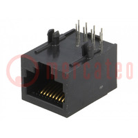 Socket; RJ45; PIN: 8; Layout: 8p8c; on PCBs; THT; angled 90°