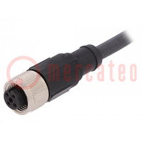 Connection lead; M12; PIN: 4; straight; 2m; plug; 250VAC; 4A; PUR