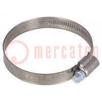 Worm gear clamp; W: 12mm; Clamping: 50÷70mm; DD; W2; DIN 3017