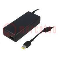 Power supply: switched-mode; 20VDC; 4.5A; Out: 11/4,5; 90W; desktop
