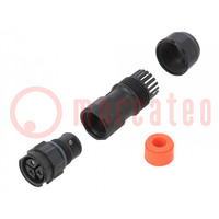Connector: circular; plug; for cable; PIN: 3; female; with contacts