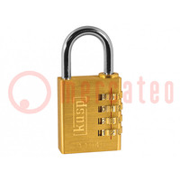 Padlock; brass; 4 digit code,possibility of code changing