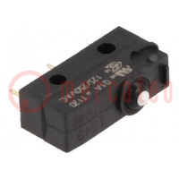 Microswitch SNAP ACTION; 0.1A/125VAC; 0.1A/30VDC; without lever