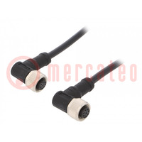 Cable: for sensors/automation; PIN: 8; M12-M12; 1m; plug; plug; 30V