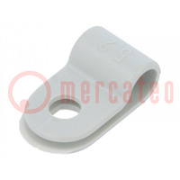 Fixing clamp; Cable P-clips; ØBundle : 5.2mm; W: 10mm; polyamide