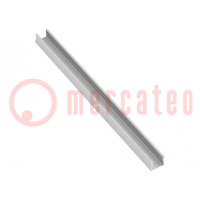 Perfil para módulos LED; de plata; 1m; GLAX MIKRO; aluminio