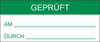 Etiketten - GEPRÜFT AM DURCH, Grün/Weiß, 1.6 x 3.8 cm, Baumwollgewebe, B-500